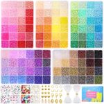 Funtopia Beads for Bracelets 120 Colours, 3 mm Beads Set, Make Your Own Bracelets with 680 A - Z Ä Ö Ü ß Letter Beads, 460 Pieces, 14 Different Beads Charms for Girls