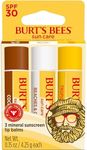 Burt's Bees Island Getaway Sun Care SPF 30 Lip Balm Stocking Stuffers, Water-Resistant Lip Moisturizer Christmas Gifts, Nano-Free Zinc Oxide Formula, Natural Conditioning Lip Treatment (3-Pack)