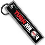 KEYTAILS Keychains, Premium Quality Key Tag for Motorcycle, Scooter, ATV, UTV [Turn Me On, Ride Me]