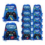 SINGOMON 12PCS Video Game Drawstring Bags Gamer Party Bags Video Game Party Favors Bags Loot Bags Drawstring Backpack for Video Game Gaming Birthday Decorations, Sport Game, Outdoor, Shopping, Camping