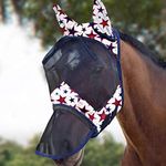 Harrison Howard LumiVista Horse Fly Mask Long Nose with Ears UV Protection for Horse-Dream Star Full Size