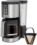 Ninja 14 Cup , Programmable Coffee Maker XL Pro with Permanent Filter, 2 Brew Styles Classic & Rich, 4 Programs Small Batch, Delay Brew, Freshness Timer & Keep Warm, Stainless Steel, DCM201