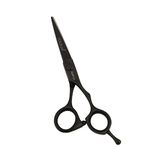 FOLELLO - Professional Barber Right Handed Hair Cutting Scissors - Sharp Barber Shears Set – Stainless Steel - Adjustment Ball bearing Screw & Clean Oil & Cloth - 5.5" Scissors, Black