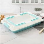 Spmarkt Baking Sheet Pan with Lid, 17x12 Non-Stick Ceramic-Coated Sheet Cake Pan, Easy to Clean, Oven Safe, Ideal for Baking, Parties, and Outdoor Picnics
