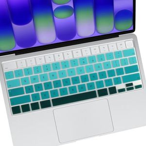 Allinside Keyboard Cover for 2026 MacBook Neo (A18 Pro Chip) & MacBook Air 13"/15" / MacBook Pro 14"/16" (M5 Chip), Ultra-Thin Silicone Laptop Keyboard Protector Skin, US ANSI Layout, Ombre Green