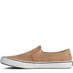 Sperry Men's Striper II Twin Gore Perf Suede Slip-On Sneaker, Taupe, 11.5 M US