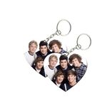 ShopTwiz One Direction Wooden Heart Key Ring (Set of 2 Keychains)