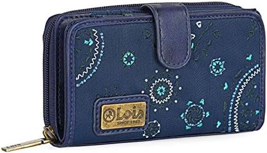 Lois - Carteras de Mujer - Cartera Monedero Mujer. Cartera Mujer Grande. Cartera Mujer con Cierre Central de Cremallera - Cartera Mujer Piel Eco., Marino