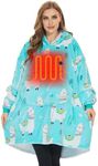 Venustas Heated Blanket Hoodie with Battery Pack, Unisex Oversized Sherpa Wearable Sweatshirt for Women & Men