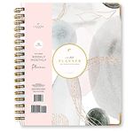 Bright Day Calendars La Lune Pink Abstract Non-Dated Monthly Weekly Planner by Bright Day, 12 Month Goal Appointment Productivity Journal, 8.75'' x 7.25''