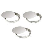 RINKLE TRENDZ Aluminium Round Pie Dish Quiche Pan Tart Mould with Removable Bottom Small - 4 Inch Top Size- Set of 3 of Same Size