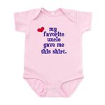 CafePress - My Favorite Uncle Infant Bodysuit - Cute Infant Bodysuit Baby Romper Petal Pink