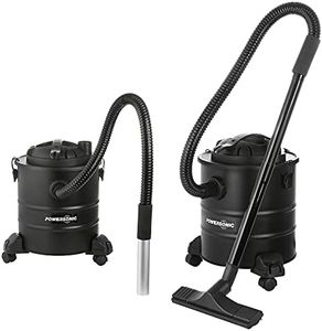 Powersonic Bagless Black 20L Fireplace Ash Vacuum Cleaner/Blower Hoover Wood Burner Vac Collector - Ideal for For Fireplaces, Log Burners, Grills, BBQ's, Fire Pits & Chimineas 1200w