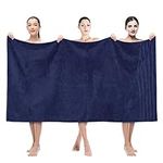 American Soft Linen Jumbo Large Bath Towels, 100% Turkish Cotton Bath Sheet 35 in 70 in, Bath Towel Sheets for Bathroom, Bath Sheet Towels, Navy Blue Bath Sheet