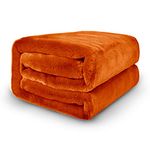 Ashley Mills Soft Faux Velvet Fur Mink Super Soft Throw Over Sofa Bed Blanket Large Double King (Orange, 150 x 200 cm)