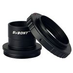 Svbony Telescope Camera Adapter, 1.25 Inches T Ring Adapter and T2 Mount, Aluminum Material Compatible with Nikon SLR/DSLR