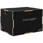 SPORTNOW 3-in-1 Wooden Plyo Box, Anti-Slip Plyometric Jump Platform, Step Up Exercise Box with Handle Openings for Home Gym, Workout Training, 51/61/76cm