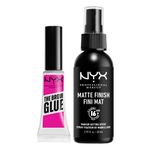 NYX Professional Makeup The Brow Glue + Makeup Setting Spray | Long Lasting & Matte Finish