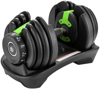Cult 16kg Adjustable Dumbbell | 12 Weight Options (1.5kg–16kg) | Quick Weight Adjustment Dial | Non-Slip Compact Home Gym Dumbbell - Black