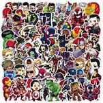 Superhero Stickers,100 PCS Marvel Comic Captain Spiderman Graffiti Vinyl Waterproof Decals for Water Bottles Computer Bicycle Skateboard Luggage Phone Pad Laptop Kids Teens Stickers Pack