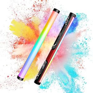 GVM RGB Tube Light, BD25R 25W Light Wand with 300 Lamp Beads, 24" Photography Lighting with DMX/APP Bluetooth Mesh Networking, 2700-10000K Light Bar with 12 Scene Effects, Studio Light Stick