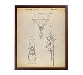 Turnip Designs Parachute 1982 Patent Poster Art Print Skydiving Army Wall Art Combat Soldier Gift TNP197