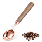 Prasacco Coffee Scoop for Ground Coffee, Long Wooden Handle Coffee Rose Gold Bean Scoop Coffee Scoop Kitchen Tablespoon for Scooping, Measuring & Serving Perfect for Coffee Tea(15ML)