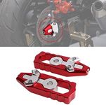 URLWALL Chain Axle Adjuster Kit, CNC Billet Aluminum Chain Adjuster Tensioner, Motorcycle Chain Adjusting Tool Axle Swingarm Spool for HONDA GROM 2014-2021 (Red)