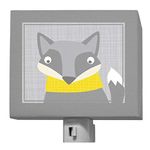 Oopsy Daisy Happy Fox Night Light, Gray Yellow, 5" x 4"