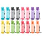 MILTON Sports Water Bottle Square Juice Box 16 Set 10 oz. Great for Juices Milk Smoothies Plastic Wide-Mouth Reusable Leak Proof Drink Bottle/Carton for School Bags Lunch Boxes Gym Flip Lid -BPA Free