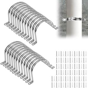 24PCS 4 Inch Conduit Clamp, Pipe Hangers with Screws, 2-Hole Strap U-Bracket for Rigid Pipe, 304 Stainless Steel Conduit Clamps