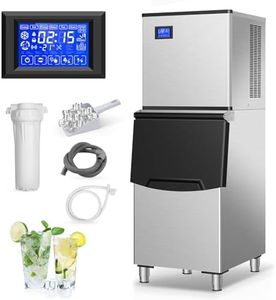 Commercial Ice Maker Machine 400Lbs/24H, Industrial Ice Machine 250 Lbs Storage Bin, 156PCS Clear Ice Cubes in 11 Mins, Freestanding Stainless Steel Ice Maker for Restaurants/Bar/Large Families
