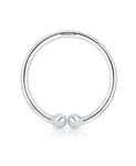 Abhooshan Pure 92.5 Sterling Silver Designer Press On Nose Ring | No Piercing required | Just Clip-On. Stylish and Latest Body Jewelry for Septum Couch Helix | With Certificate of Authenticity | Gift For Someone you Love