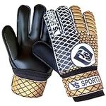 YSCARE Kids Goalkeeper Gloves Football Gloves For Boys kids children adult Soccer Sports Goalie Gloves Protection Super Grip Palms (Gold, 6)