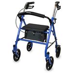 McKesson Drive 4 Wheel Rollator 31 to 37 Inch Blue Folding Steel 31 to 37 Inch