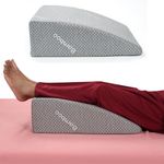 METRON Leg Elevation Pillow, Leg Rest Pillow Bed Wedge Post Surgery Elevated Cushion MemoryFoam Leg Pillow for Back, Hip and Knee Pain Relief, Foot and Ankle Injury - Removable Cover