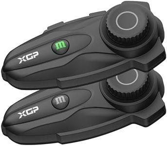 XGP X10 10 Riders Group Mesh Motorcycle Intercom, 3000m Motorcycle Bluetooth Headset V5.3 with Audio Multitasking, Helmet Communication Systems with Hi-Fi Speakers for ATV/Snowmobile, 2 Pack