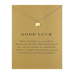 upeilxd Message Card Gold Compass Pendant Necklace Friendship Sun Good Luck Elephant Pendant Chain Necklace for Women Girl Gift