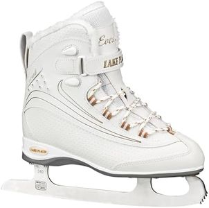 Lake Placid Everest Women's Ice Skate, White/Gold, Size 10