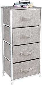 Sorbus Nightstand with 4 Drawers - Bedside Furniture & Night Stand End Table Dresser with Steel Frame, Wood Top, Easy Pull Fabric Bins for Home, Bedroom Accessories, Office & Dorm