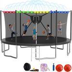 Elitezip 1200LBS Outdoor Tranpoline for Kids and Adults 【Easy to Install & Built to Last】, 12FT Recreational Tranpolines with Net, Basketball Hoop and Ladder, ASTM Approved