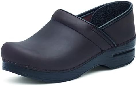 dansko Women's Professional Clog-Slip on, All Day Comfort, Arch Support, Antique Brown/Black, 8.5-9