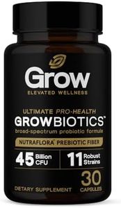 GrowBiotics Probiotic with Prebiotic Fiber – 45 Billion CFU, 11 Strains – Gut Health & Digestive Support – Delayed Release, Non-GMO, Dairy & Gluten Free – 30 Capsules