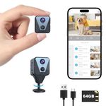 Hidden Spy Camera, 2K WiFi Mini Camera, 100 Days Standby Battery Life, Cloud & SD Storage, Clear Night Vision, AI Motion Detection, Real-Time Record Security Wireless (Camera with 64G SD Card)