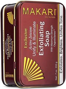 Makari Exclusive 7oz. Skin Lightening & Exfoliating Bar Soap with Organiclarine – Advanced Active Whitening Treatment for Dark Spots, Acne Scars, Sun Patches, Stretch Marks & Hyperpigmentation