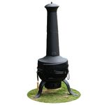 Gr8 Garden 137cm Tall Large Garden Patio Chiminea Charcoal Wood Log Burner Fire Pit BBQ Cooking Grill Barbecue Heater Steel Outdoor Fireplace With Poker