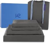 Kickoff Home 100% Bamboo Sheets, Queen Size Bedding Set | 4-Piece Extra Deep Pocket Queen Sheets Set | Soft, Lightweight, Breathable, Cooling Sheets | Bedding Sheets & Pillowcases (Full - Grey Mist)