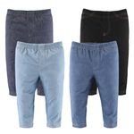 The Peanutshell Baby Jeggings for Boys and Girls, Super Soft Stretchy Denim, Unisex 4 Pack, Blue, 9 Months