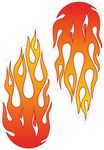 Pack of 2 Small Flames Fire Funny Kids Self Adhesive Vinyl Stickers Ideal for Cars Vehicles Ipad Laptop Van and More