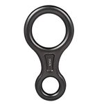 ANCLLO 35KN Figure 8 Descender Rescue Figure 8 Rappelling Gear Belay Device Aviation Aluminum Rigging Plate for Climbing Belaying and Rappelling-Black